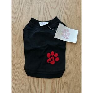 New Paw 🐾  Print 🐶 Dog T-shirt Black size Xxs 6.5”x8.5”